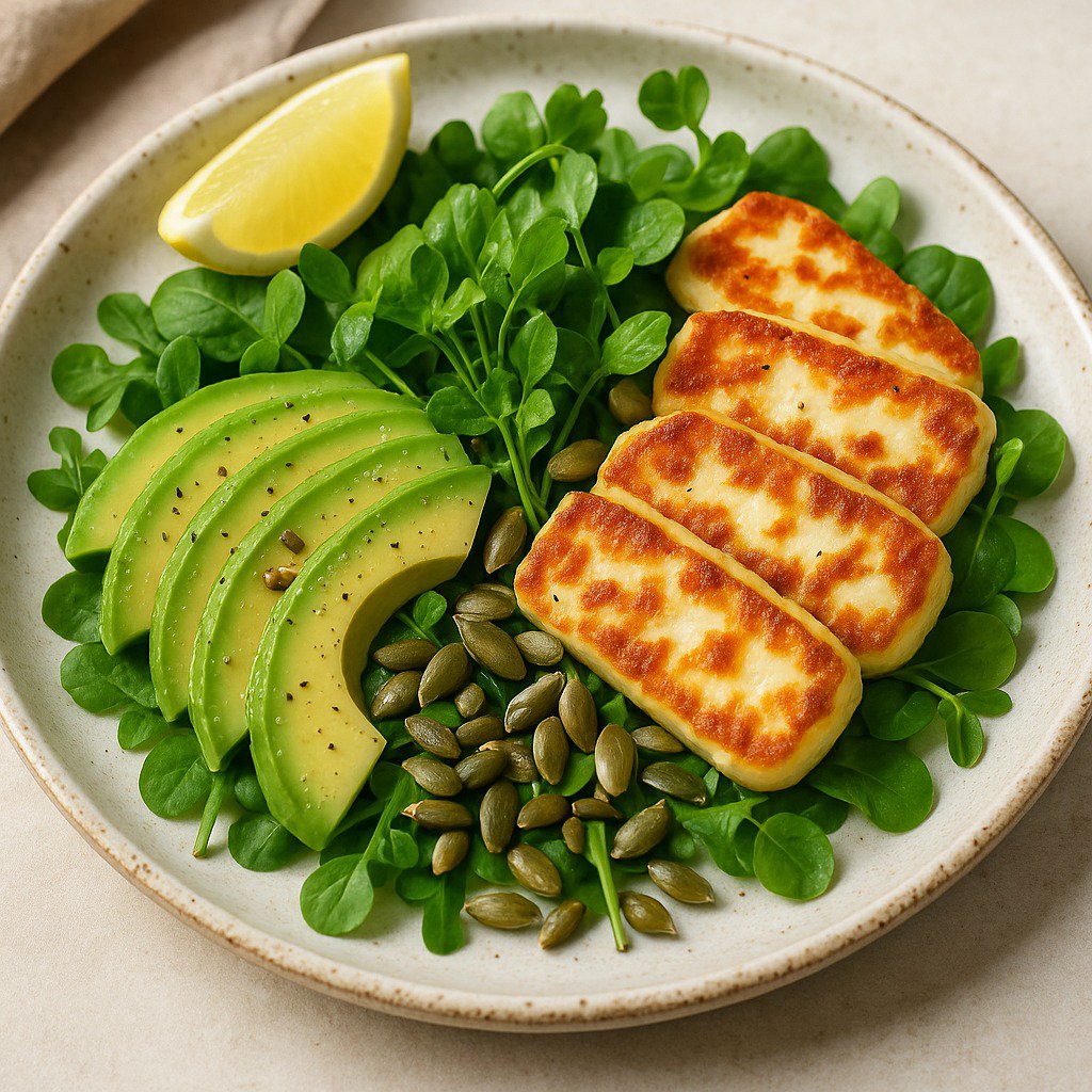 ​🥑 Halloumi & Avocado Salad with Toasted Pumpkin Seeds cover